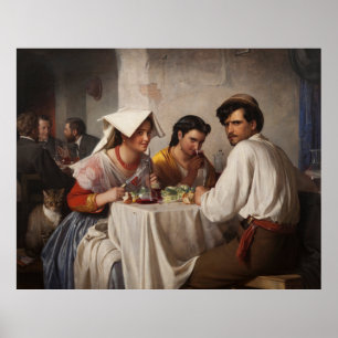 Poster "In a Roman Osteria" - 1886 Carl Heinrich Bloch Ca