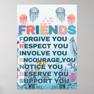 Poster in de klas: vrienden