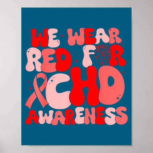Poster In February We Wear Red Chd Awareness Heart Diseas (Devant)