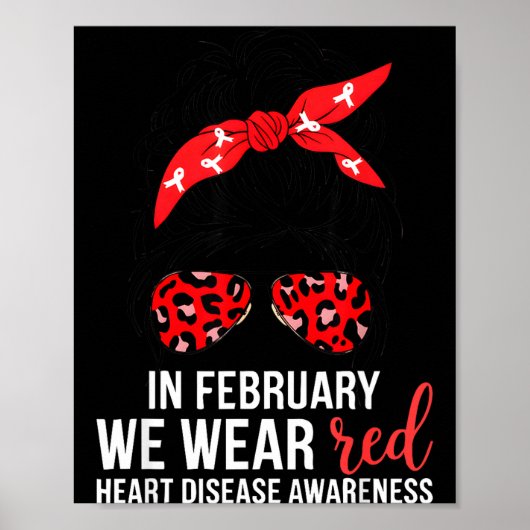 Poster In February We Wear Red Chd Heart Disease Awarenes (Devant)
