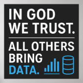 Poster In God We Trust All Others Bring Data Lean Quote (Devant)