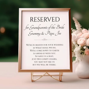 Poster In Heaven Grandparents of Bride Memorial Wedding
