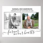 Poster In Love Memory 2 Photo EleganT Script Funeral (Devant)