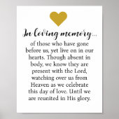 Poster In Love Memory Christian Citation Mariage Tabletop (Devant)