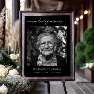 Poster In Love Memory Funeral Photo Hommage