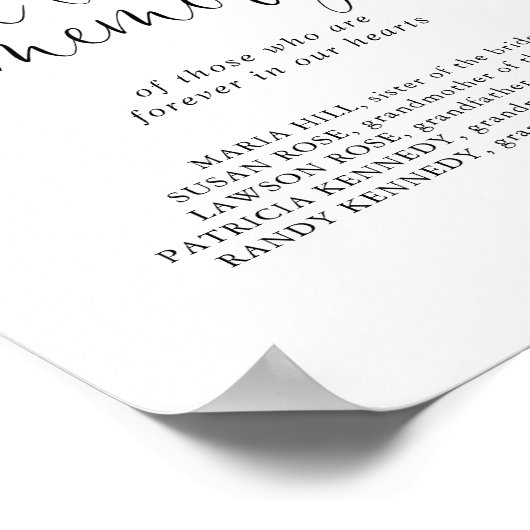 Poster In Love Memory Love Signe de script fantaisie (Coin)