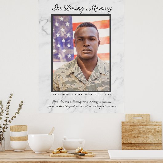 Poster In Love Memory Photo Citation funéraire (Cuisine)