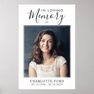 Poster In Love Memory Photo Funeral Memorial Welcome