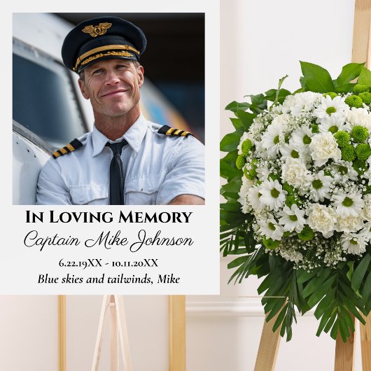 Poster In Loving Memory Memorial Photo Funeral Aviation 
