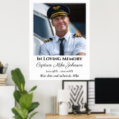 Poster In Loving Memory Memorial Photo Funeral Aviation  (Bureau à domicile)
