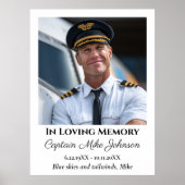 Poster In Loving Memory Memorial Photo Funeral Aviation  (Devant)