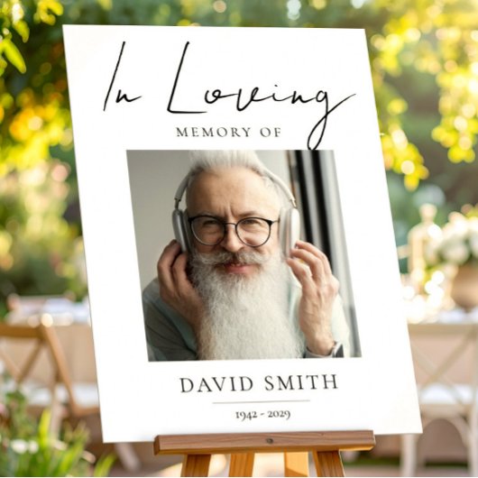 Poster In Loving Memory, Minimalist Photo for Grandpa