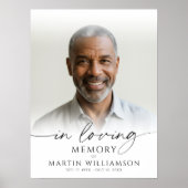 Poster In Loving Memory Photo Elegant Script Funeral (Devant)