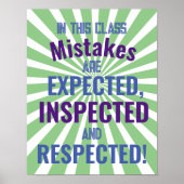 Poster In this class, Mistakes are Expected, Inspected (Devant)