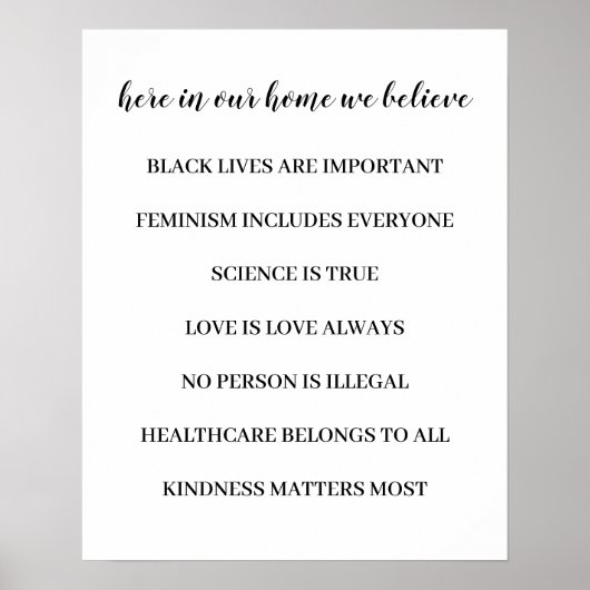 Poster In This House We Believe Modern Minimalist Design (Devant)