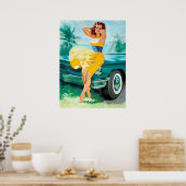 Poster In Yellow Dress Pin Up (Cuisine)