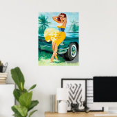Poster In Yellow Dress Pin Up (Bureau à domicile)