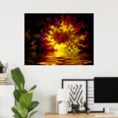 Poster incendie numérique Abstrait (Bureau à domicile)