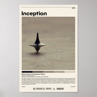 Poster Inception Christopher Nolan Minimaliste Vint Film