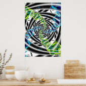 Poster Incomplet | Art fractal bleu et vert (Cuisine)