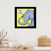 Poster Incompréhension des éléphants et des pics (Cuisine)