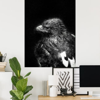 Poster incroyable aigle fine détail croquis art