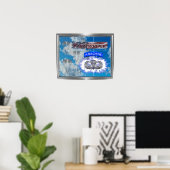 Poster Incroyable parachutiste américain et drapeau (Bureau à domicile)