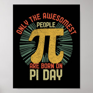 Poster Incroyables Personnes Nées le Jour de Pi Vintage R