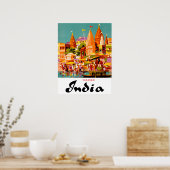 Poster Inde, bâtiments traditionnels dans la ville de Var (Cuisine)