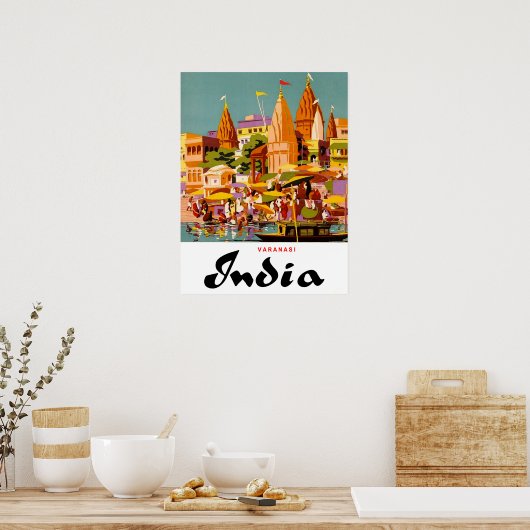 Poster Inde, bâtiments traditionnels dans la ville de Var (Cuisine)