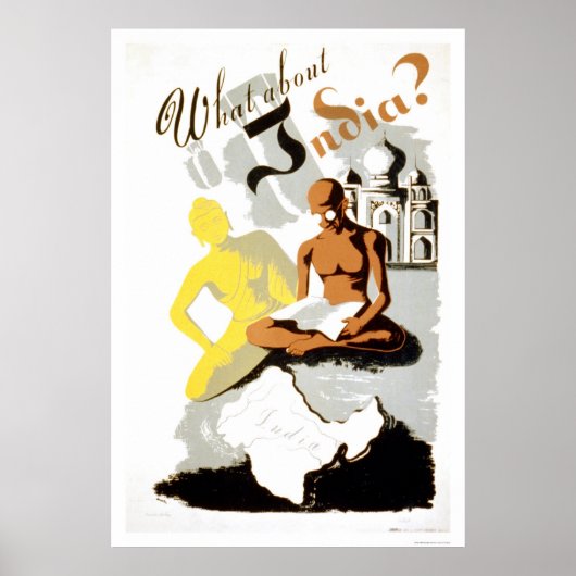 Poster Inde Bouddha Gandhi 1941 WPA (Devant)