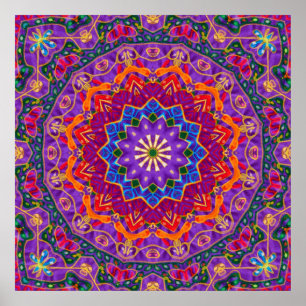 Poster Inde brillante Mandala