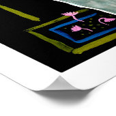 Poster Inde, couple sur éléphant bleu, peinture (Coin)