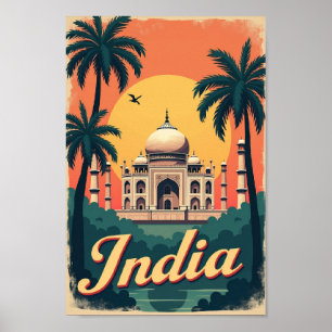 Poster Inde – Esthétique de voyage rétro des années 70