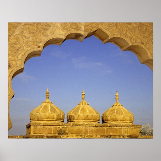 Poster Inde, Rajasthan, Jaisalmer. Dômes en grès (Devant)