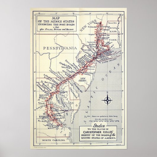 Poster Index des plaques d'arpentage des routes (Devant)