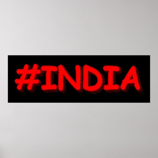 Poster "#India" Joli design. Commandez dès maintenant  (Devant)