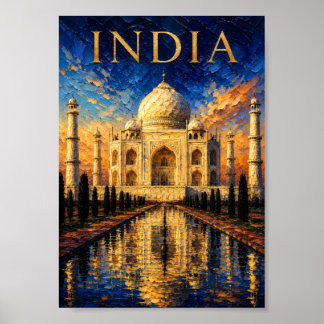Poster India: Sunrise Glow Taj Mahal Art Souvenir