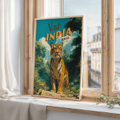 Poster India Tiger Vintage Travel