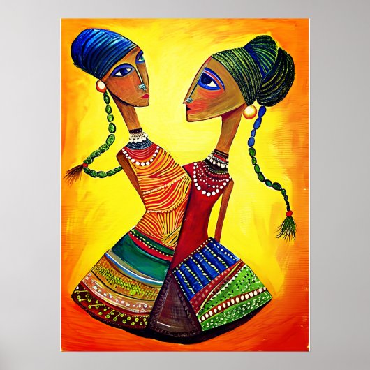 Poster Indian Girls Dancing : Art Indien (Devant)
