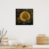 Poster Indian Head Gold $5 Semi Eagle huile sur gesso (Cuisine)