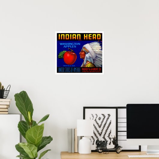 Poster Indian Head Washington Apples (Bureau à domicile)