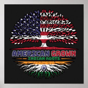 Poster Indian India US American États-Unis Tree