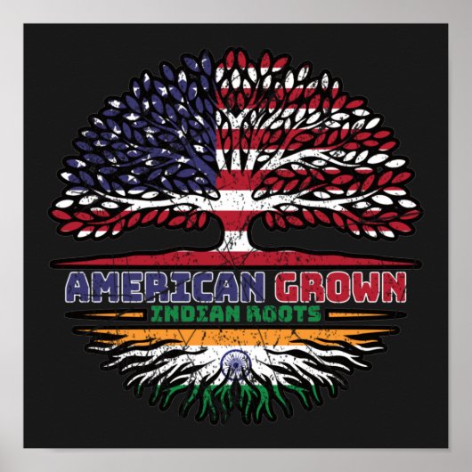 Poster Indian India US American États-Unis Tree (Devant)