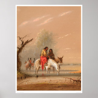 Poster Indian Watering their Mounts (1068A)