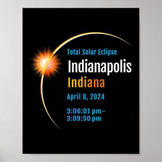 Poster Indiana Dans Total Éclipse Solaire 2024 1 (Devant)