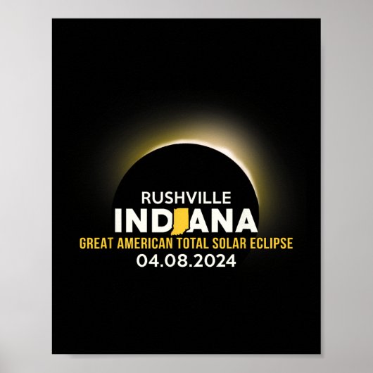 Poster Indiana Dans Total Solaire Eclipse 2024 (Devant)