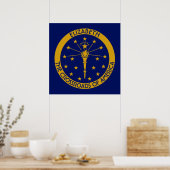 Poster Indiana L'État Hoosier Drapeau Personnalisé (Cuisine)
