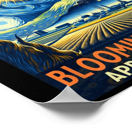 Poster Indiana Total Solar Eclipse 2024 Nuit étoilée (Coin)