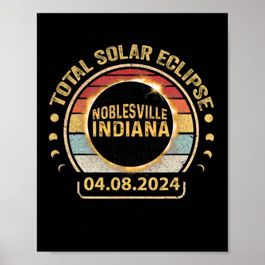 Poster Indiana Total Solar Eclipse Party 2024 Totalité (Devant)